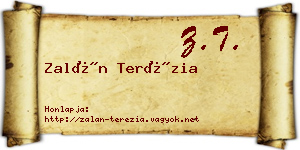 Zalán Terézia névjegykártya
